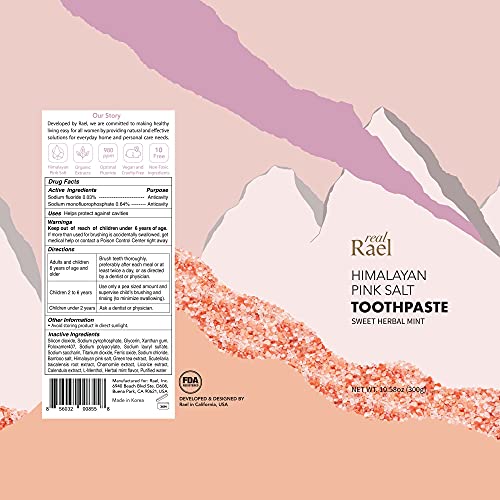 Rael Himalayan Pink Salt Toothpaste - Vegan, Paraben-Free, Fresh Breath, Oral Care (1 Pack, Pump)