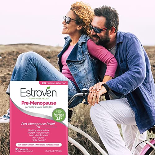 Pre-Order | Arrives in 5–10 Days – Estroven Pre-Menopause Relief, 30 Ct., Clinically Proven Ingredients, Provides Menopause Relief plus Night Sweats & Hot Flash Relief, Drug-Free or Estrogen Free