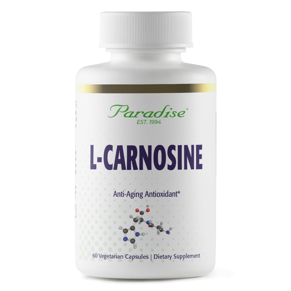 Paradise Herbs L-Carnosine, Super Potent, Ultra Pure, Antioxidant, Vegan, Non GMO, Gluten Free, 60 Vegetarian Capsules