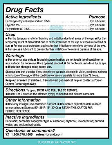 Refresh Digital PF Lubricant Eye Drops, Preservative-Free, 0.01 Fl Oz Single-Use Containers, 30 Count (Pack of 1)