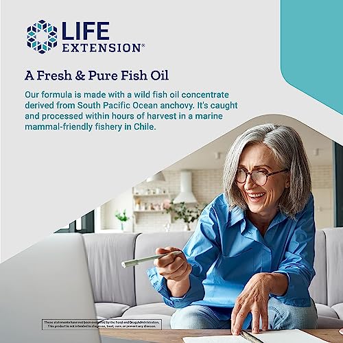 Life Extension Super Omega-3 Plus EPA/DHA Fish Oil, Sesame Lignans, Olive Extract, Krill & Astaxanthin - Heart, Brain & Joint Health Support - Gluten-Free, Non-GMO - 120 Softgels