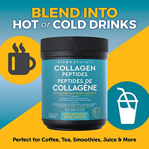 Collagen Powder - Grass-Fed, Gluten Free, Certified Non-GMO and Paleo Friendly Collagen Peptides Powder, Supports Skin and Joint Health, Type I and III Hydrolyzed Collagen, 16 oz (454 g)