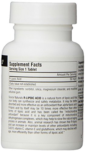 Pre-Order | Arrives in 5–10 Days – Source Naturals R-Lipoic Acid 50mg, 60 Tablets