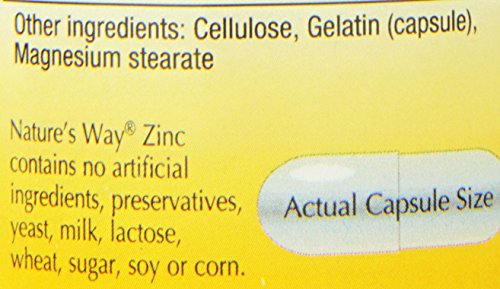 Nature's Way Zinc Chelate, Supports Immune Function*, 30 mg per Serving, 100 Capsules (Packaging May Vary) (Pack of 2)