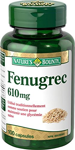 Nature's Bounty Fenugreek Supplement, 610Mg, 100 Capsules, Multi-colored