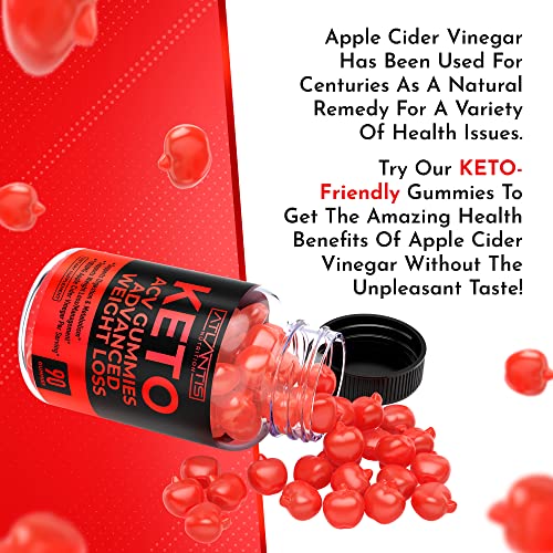 Keto ACV Gummies for Weight Loss - Supports Digestion, Advanced Weight Loss, Detox & Cleansing - Apple Cider Vinegar Keto ACV Gummies Formulated with 1000MG ACV Per Serving - 90 Count (Pack of 1)