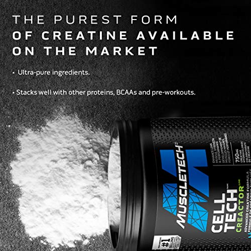 Muscletech Creatine Powder, Cell-Tech Creactor Creatine HCl, Post Workout Muscle Builder for Men and Women, Creatine HCl plus Free-Acid Creatine, Creatine Supplements, Icy Rocket Freeze (120 Servings), 256 g (Pack of 1)