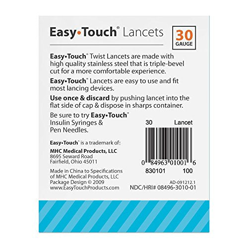 Pre-Order | Arrives in 5–10 Days – EasyTouch Twist Lancets - 30 G, (100 per box)