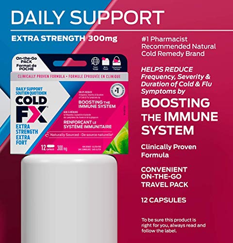 Pre-Order | Arrives in 5–10 Days – COLD-FX Extra Strength, Ginseng, Extract, Reduce Chance Cold and Flu, Support Immune System - 12 Capsules, 0.050 pound