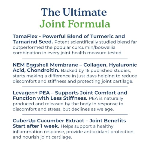 NatureCity True-Joint FLX Joint Supplement Formula (120 Capsules) | TamaFlex, NEM Eggshell Membrane, Levagen+ PEA & CuberUp | Supports Joint Comfort, Flexibility, Mobility, Function & Cartilage Health