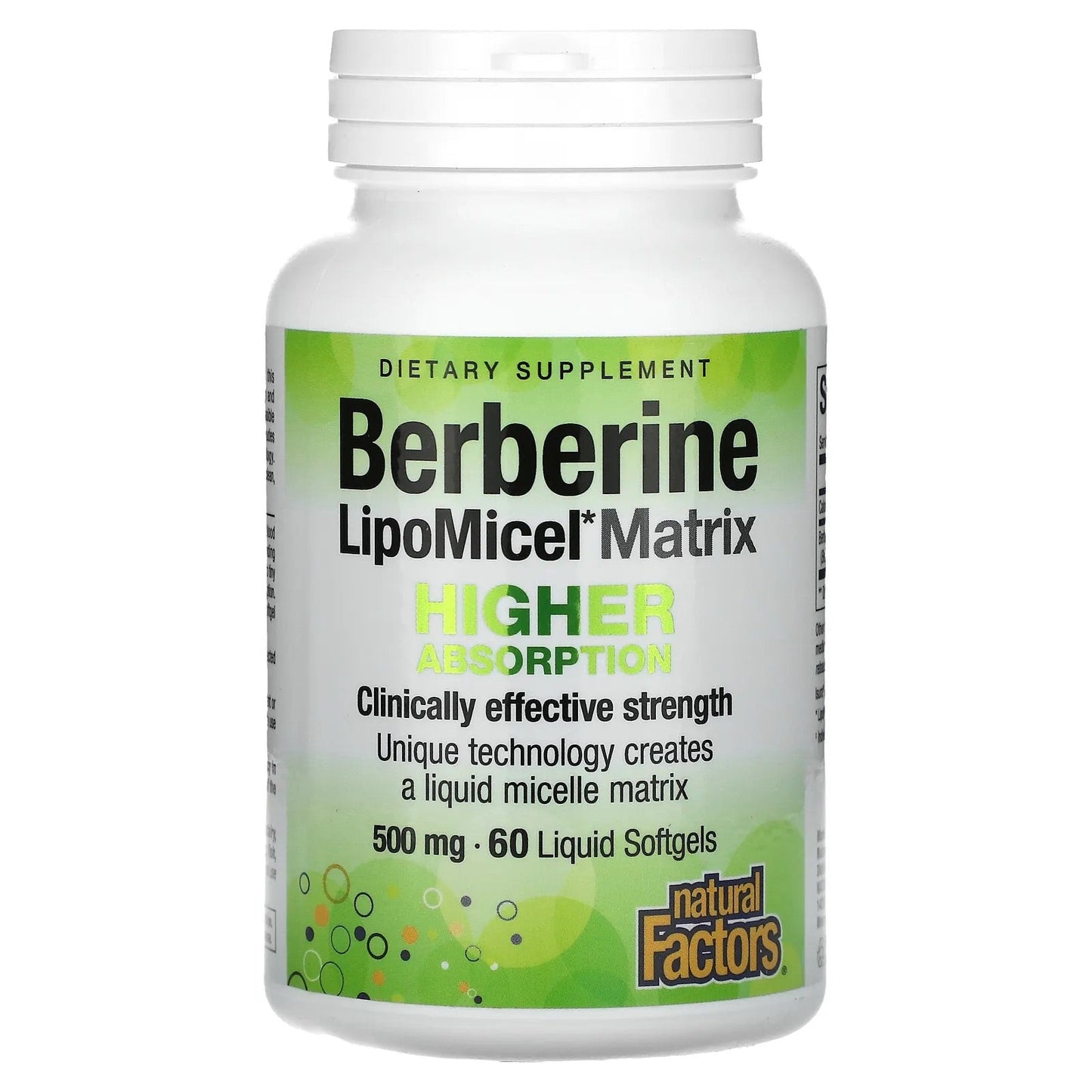 Natural Factors
Berberine LipoMicel Matrix, 500 mg, 60 Liquid Softgels