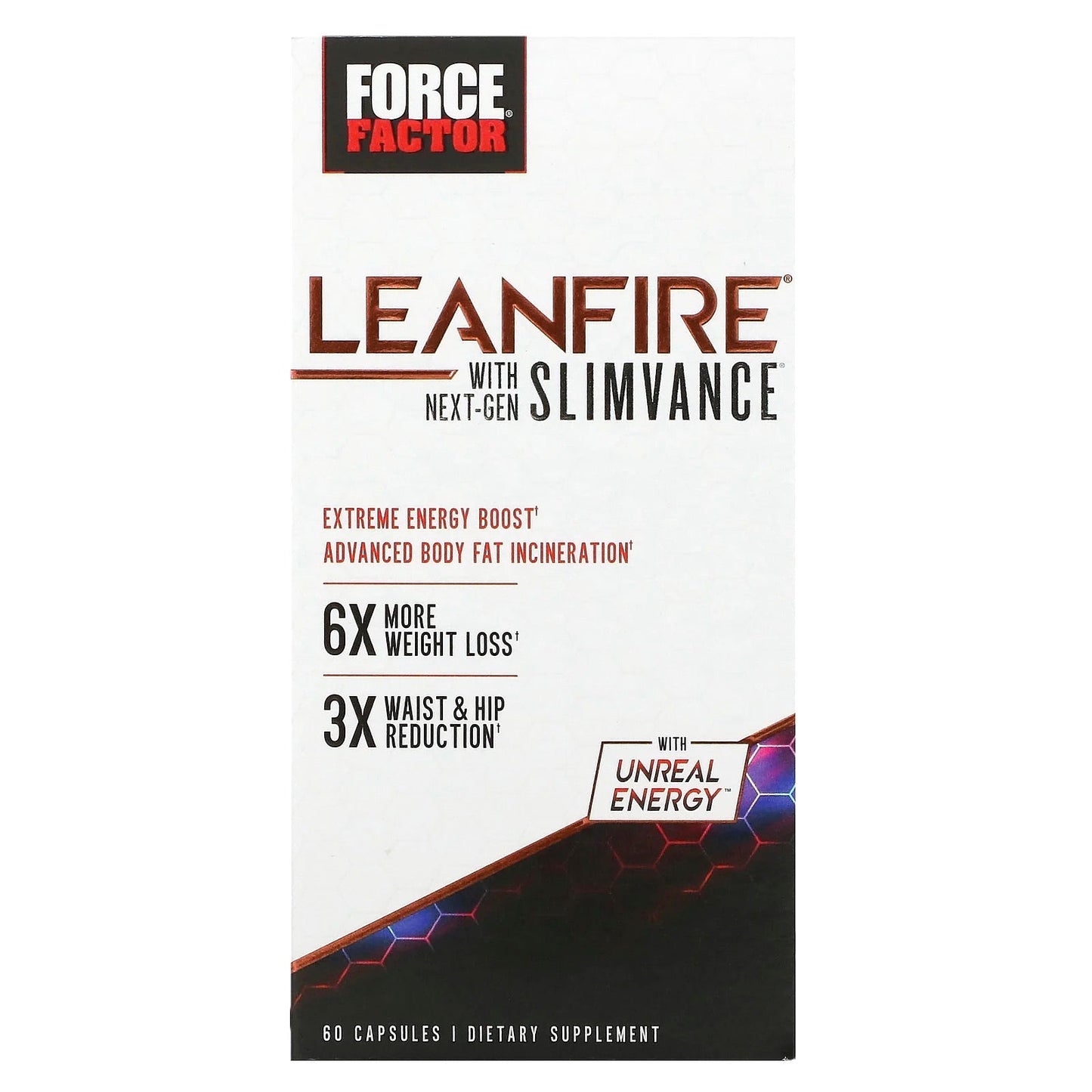 Force Factor
LeanFire® with Next-Gen Slimvance, 60 Capsules
