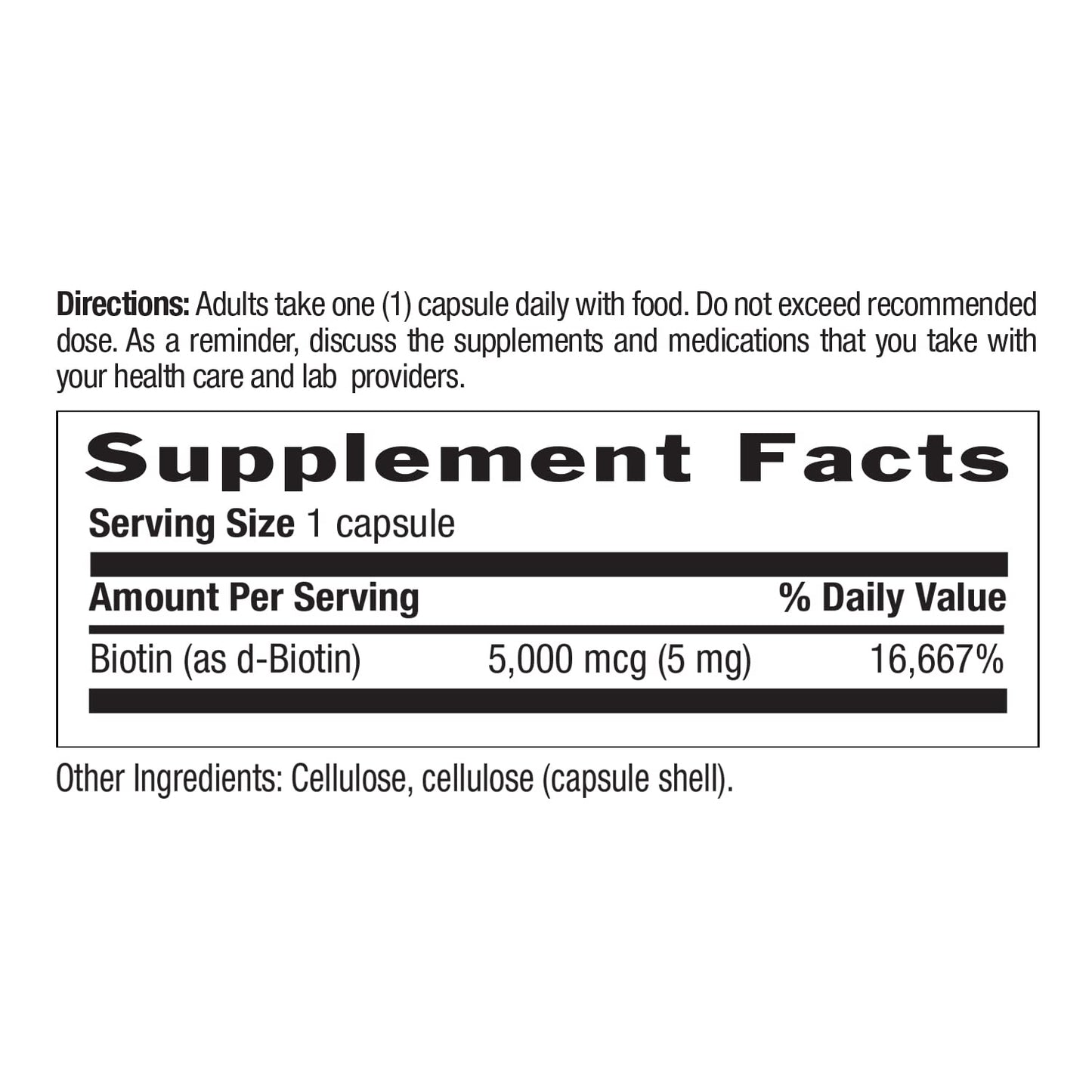 Country Life - Biotin High Potency, 5 mg - 60 Vegan Capsules