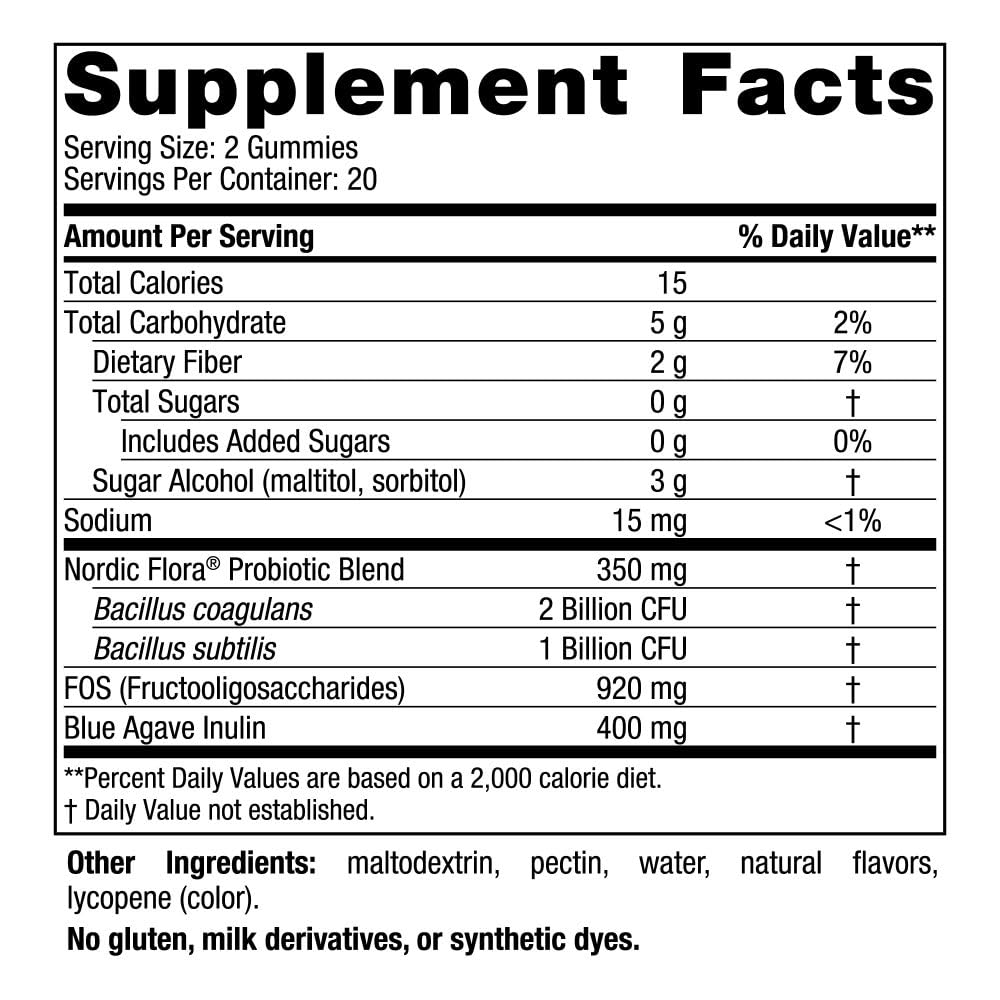 Pre-Order | Arrives in 5–10 Days – Nordic Naturals Zero Sugar Probiotic Gummies - Strawberry Watermelon Flavor - 40 Gummies - Supports Digestive Wellness & Immune Health - Non-GMO - Third Party Tested - Vegan - 20 Servings