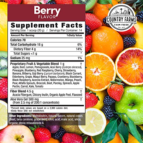 Pre-Order | Arrives in 5–10 Days – Country Farms Super Cleanse, Super Juice Cleanse, Supports Healthy Digestive System, 34 Fruits and Vegetables with Aloe, Promotes Natural Detoxification, Drink Powder, 14 Servings, 9.88 Ounce