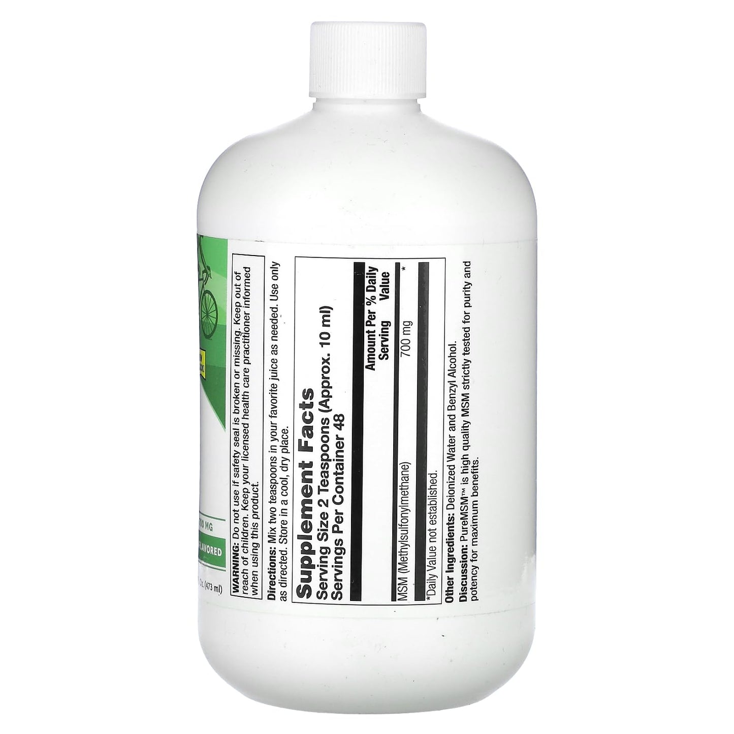 Natural Balance Pure MSM Liquid - 700 mg - Unflavored - Joint Support Supplement - Lab Verified for Purity and Potency - 60-Day Money-Back Guarantee - 48 Servings, 16 Fl. Oz.
