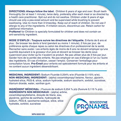 Pronamel for Children Anti-Cavity Toothpaste with Enamel Care, Mild Mint Flavour, 75mL (Packaging May Vary)