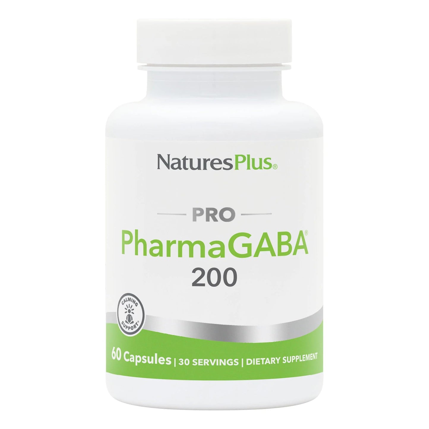 Natures Plus PRO PharmaGABA - 60 Capsules - Promotes Calm, Relaxation & Focus - Non-GMO, Vegetarian, Gluten Free - 30 Servings