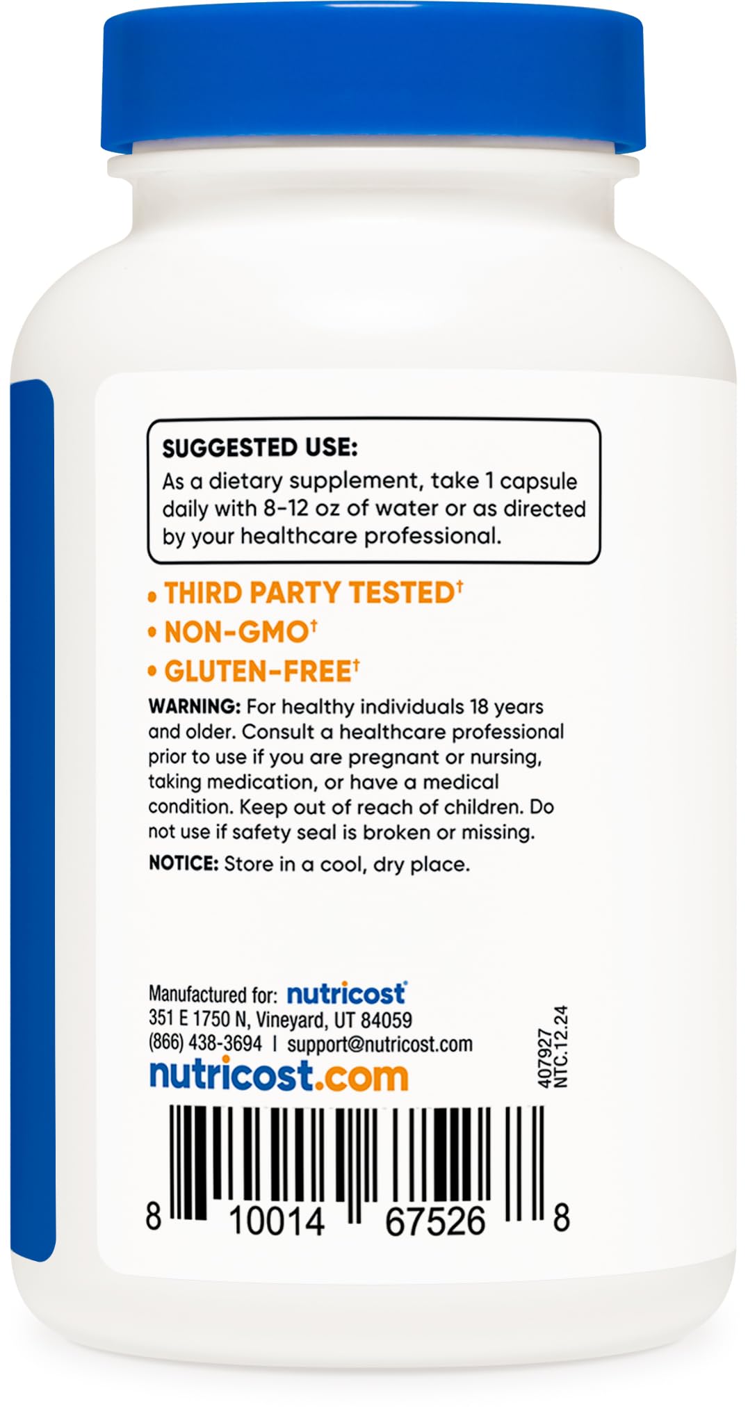 Nutricost Biotin (Vitamin B7) 10,000mcg (10mg) Vitamin Supplement, 240 Capsules - Vegetarian, Gluten Free, Quick Release, Non-GMO