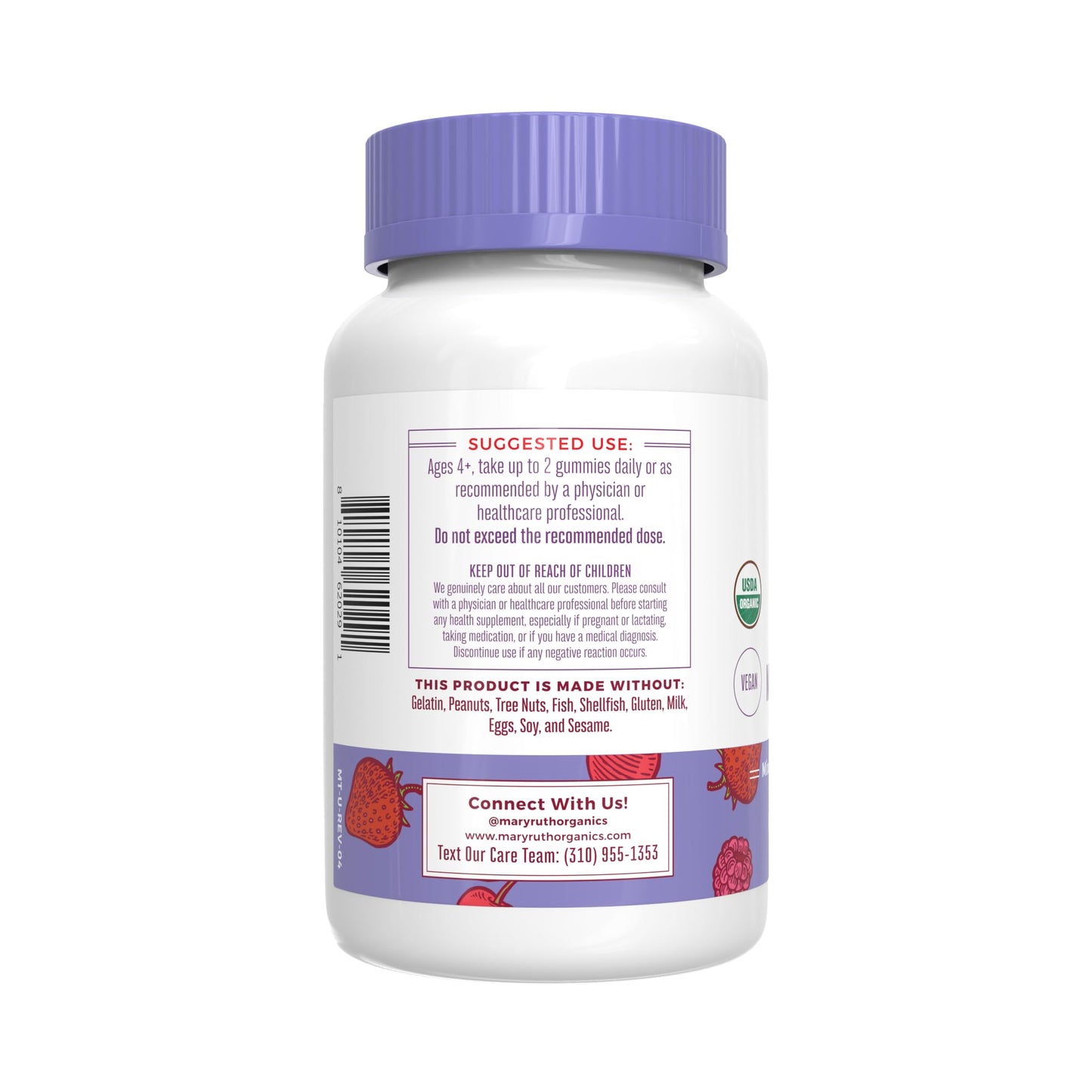 MaryRuth's Gummies for Kids–USDA Organic Multivitamin (Mixed Berry & Cherry), & Magnesium Calm (Hibiscus) | No Gelatin! | Vitamins for Immunity, Gut Health, & Overall Wellness | Vegan, Non-GMO