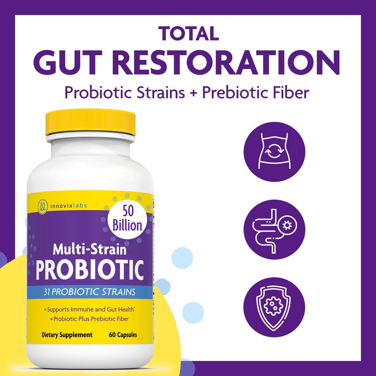 InnovixLabs Multi Probiotic & Curcumin Bundle Multi-Strain Probiotic (60 Time-Release Capsules) Turmeric Curcumin (100 Time-Release Tablets). Supports Gut and Immune Health. *