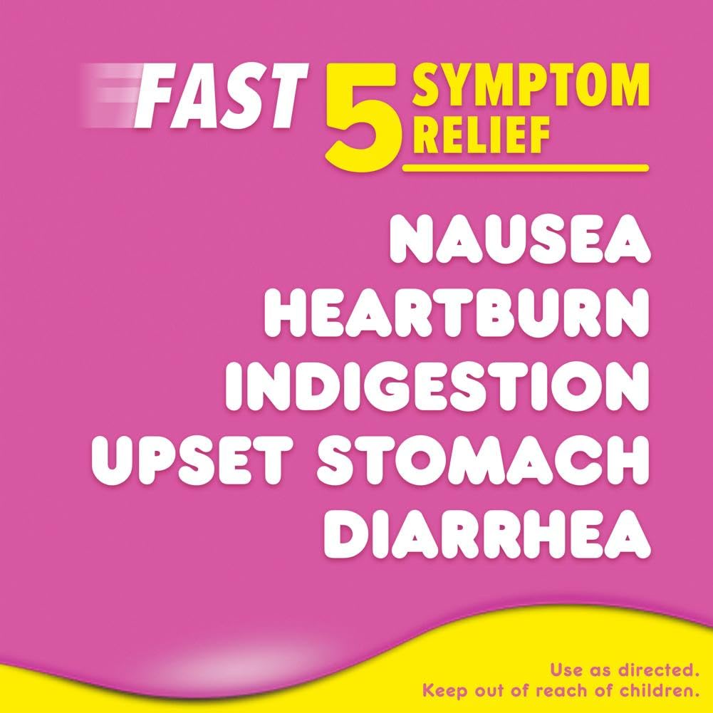 Pepto Bismol Chews, Fast and Effective Digestive Relief from Nausea, Heartburn, Indigestion, Upset Stomach, Diarrhea, Berry Mint Flavor, 72 Total (3 Packs of 24)
