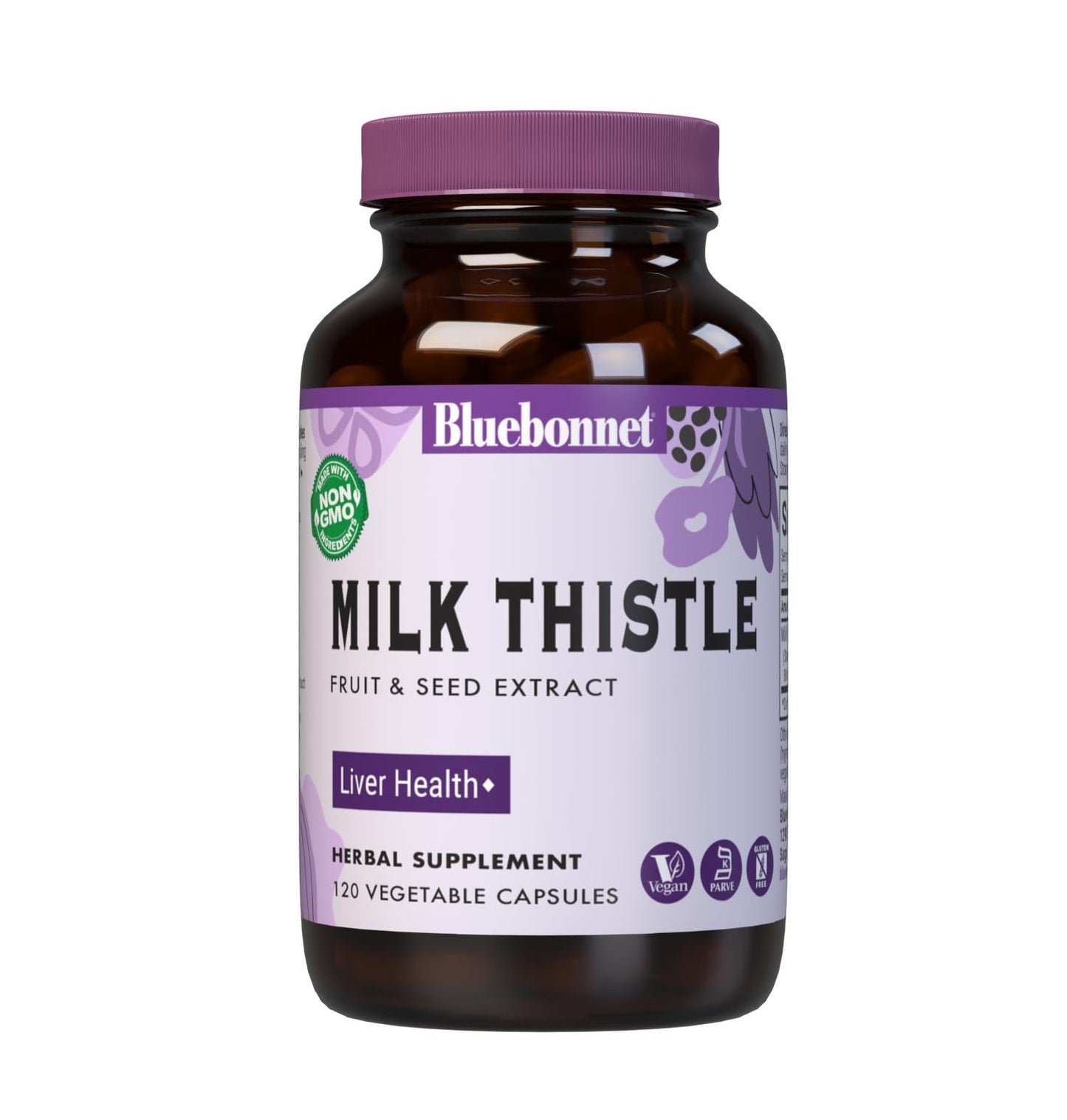 Pre-Order | Arrives in 5–10 Days – BlueBonnet Nutrition Milk Thistle Fruit & Seed Extract, Liver Health*, Non-GMO, Vegan, Kosher Certified, Gluten-Free, Soy-Free, 120 Vegetable Capsules, 120 Servings