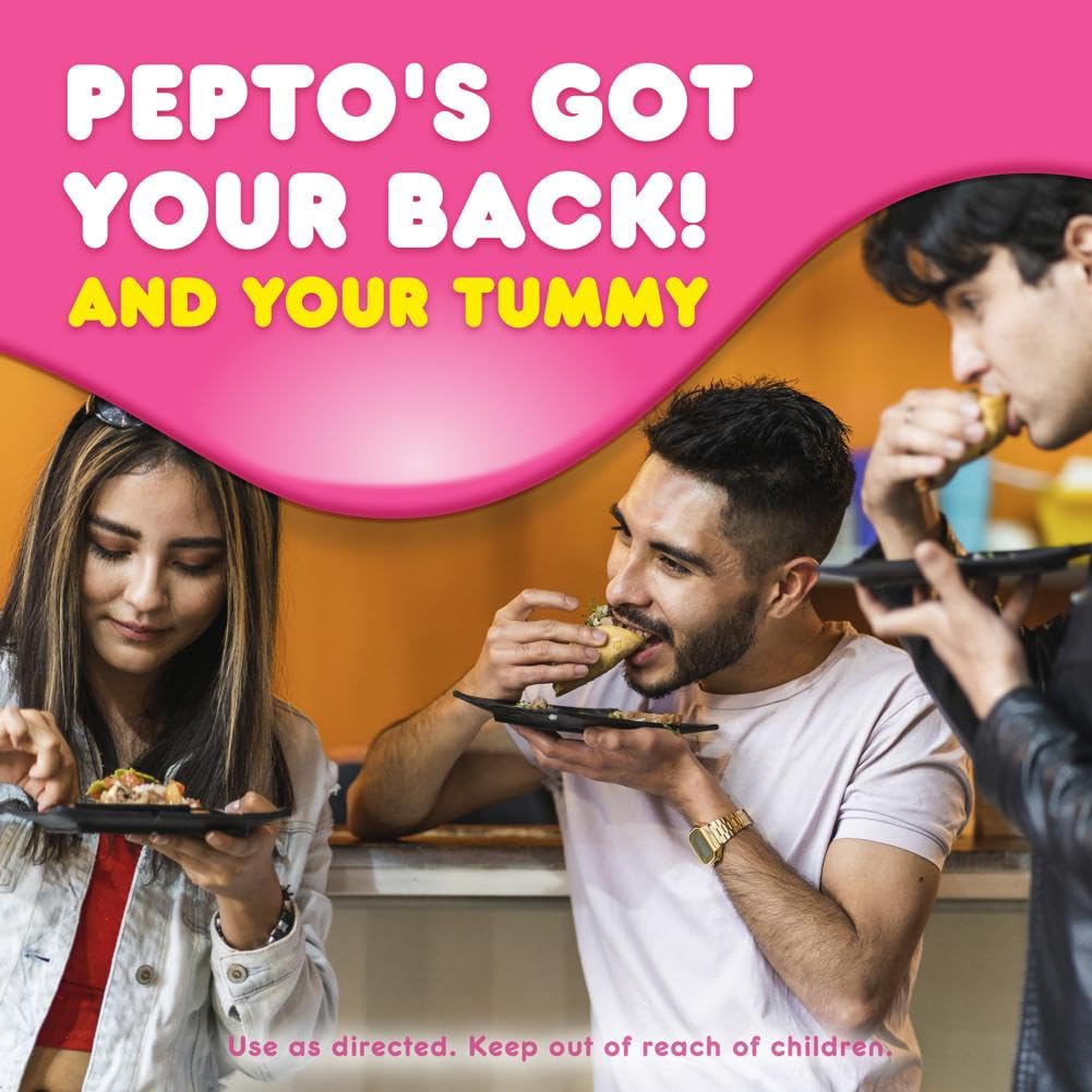 Pepto Bismol Chews, Fast and Effective Digestive Relief from Nausea, Heartburn, Indigestion, Upset Stomach, Diarrhea, Berry Mint Flavor, 72 Total (3 Packs of 24)