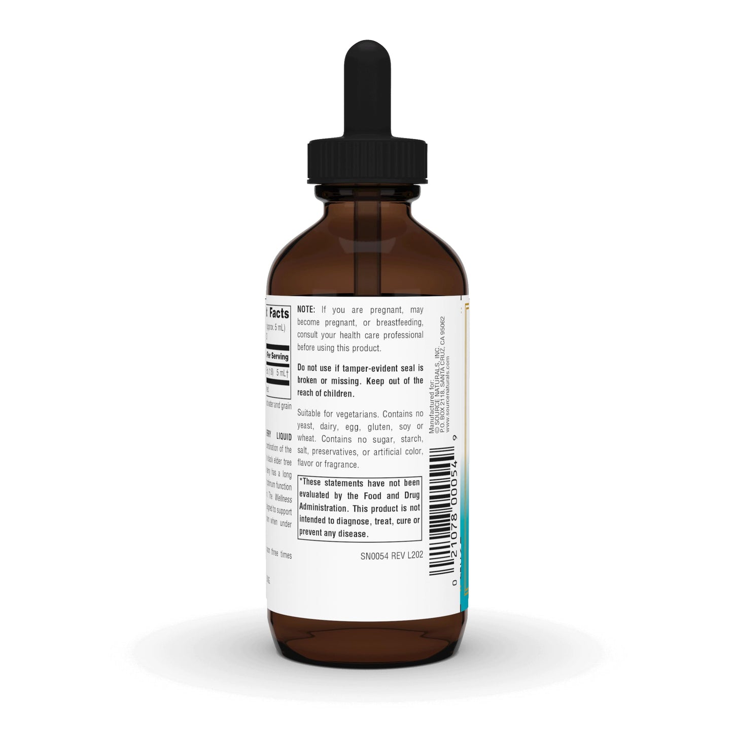 Pre-Order | Arrives in 5–10 Days – Source Naturals Wellness Elderberry Liquid Extract, for Immune System Support* - Sambucus nigra - 4 Fluid oz
