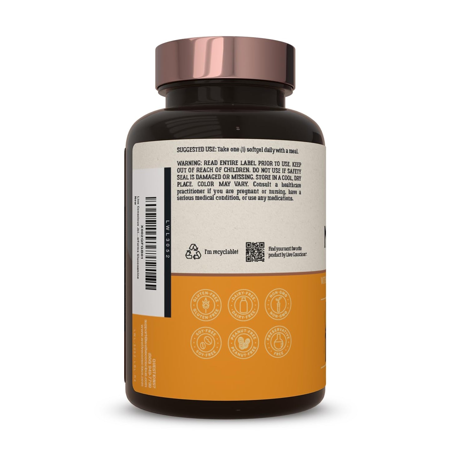 Live Conscious Joint Health Supplement - MoveWell Plus Antarctic Krill Oil, Natural Astaxanthin and Hyaluronic Acid | Outperforms Glucosamine