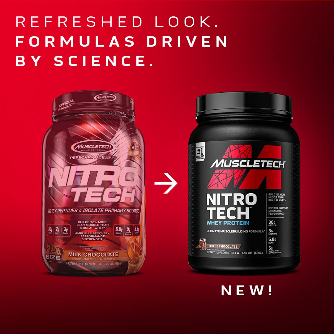 Muscletech Whey Protein Powder Nitro-Tech Whey Protein Isolate & Glutamine Powder 100% Pure L Glutamine Powder | Post Workout Recovery Drink | L-Glutamine Powder