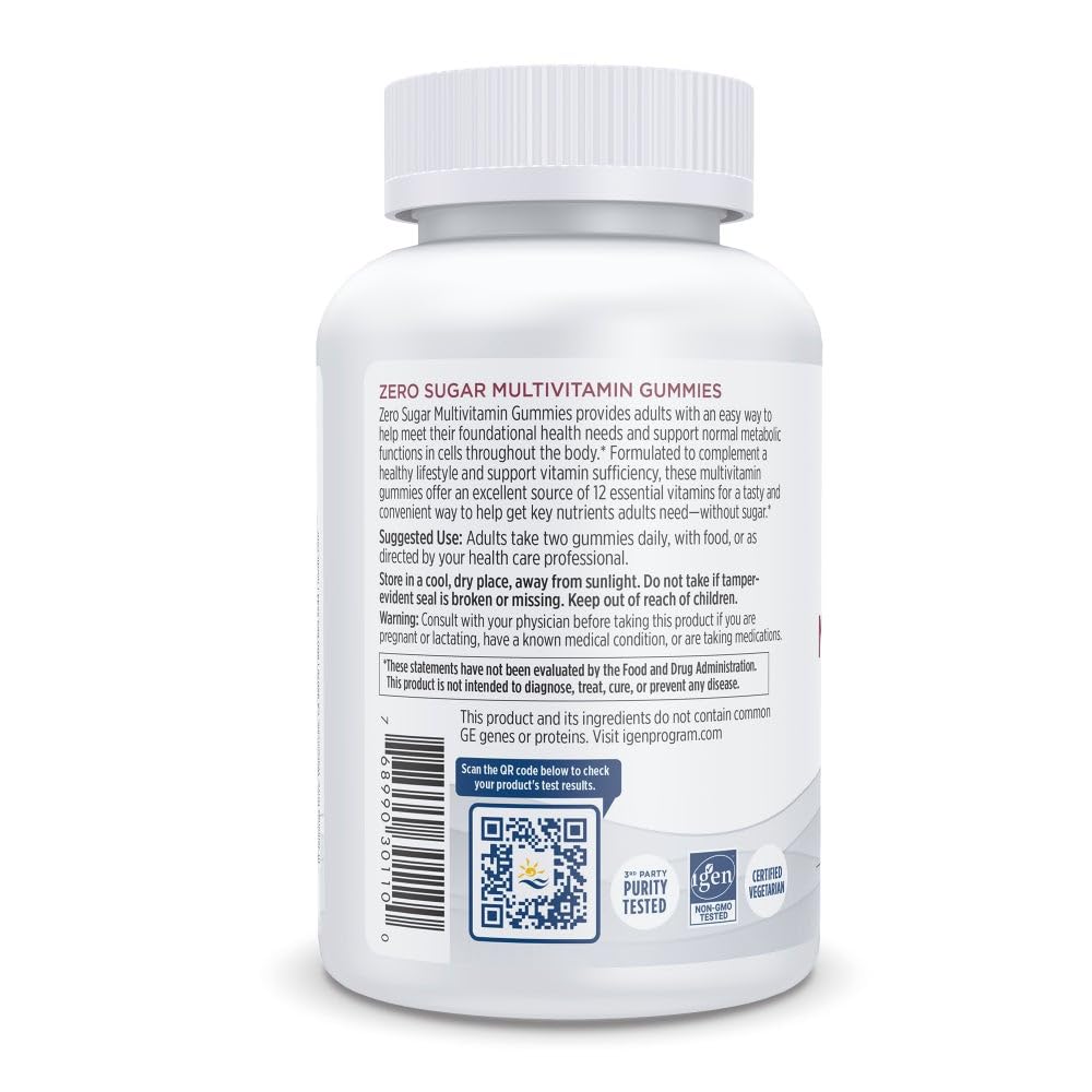 Pre-Order | Arrives in 5–10 Days – Nordic Naturals Zero Sugar Multi Gummies - Vegetarian Multivitamin Supplement - Passionfruit Mango - 60 Pectin-Based Gummies - 12 Essential Vitamins for Adults - Non-GMO - 30 Servings