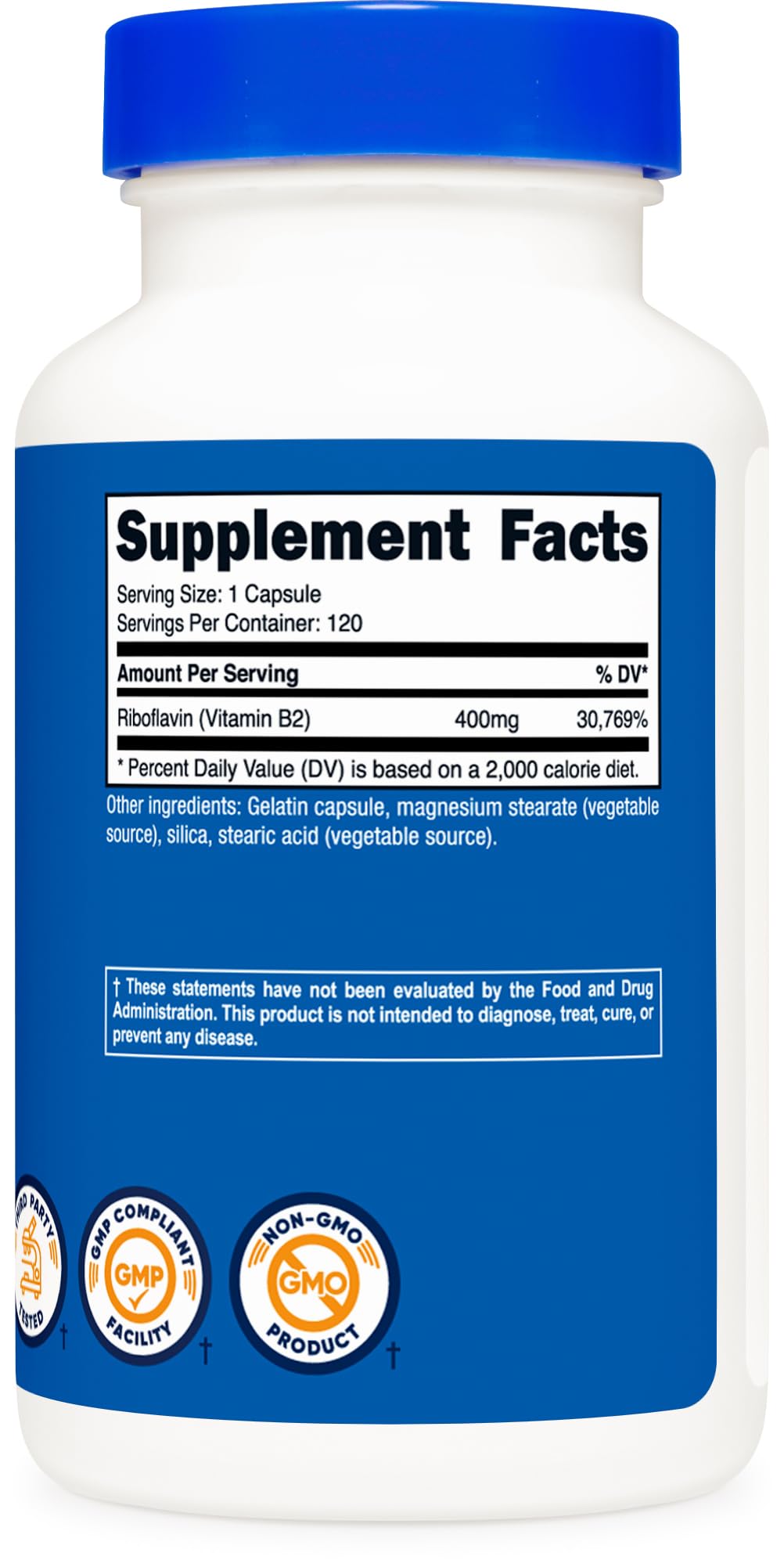 Pre-Order | Arrives in 5–10 Days –
Nutricost Vitamin B2 (Riboflavin) 400mg, 120 Capsules - Gluten Free, Non-GMO