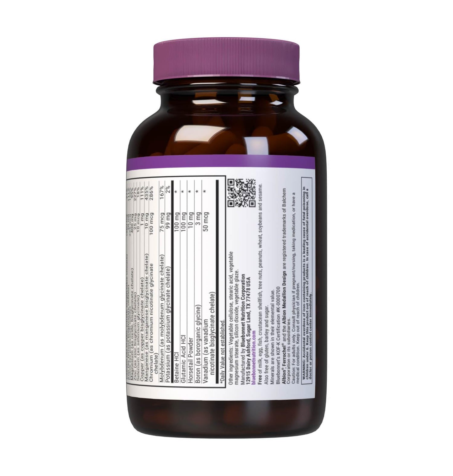 Pre-Order | Arrives in 5–10 Days – Bluebonnet Nutrition High Potency Chelated Multiminerals, Albion Chelated Minerals, Soy-Free, Gluten-Free, Non-GMO, Kosher Certified, Dairy-Free, 120 Caplets, 40 Servings