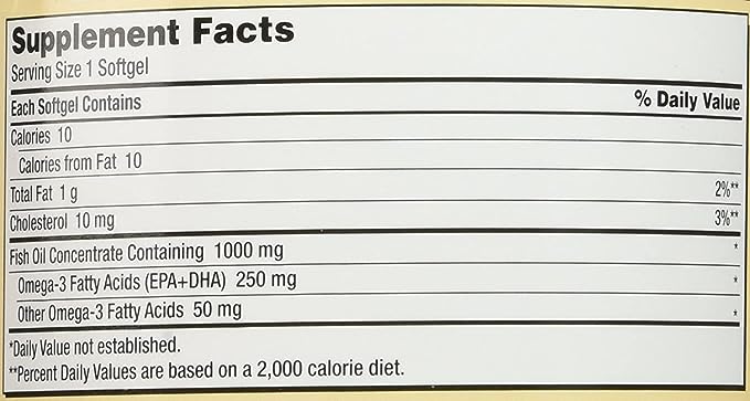 Kirkland Signature Natural Fish Oil Concentrate with Omega-3 Fatty Acids, 400 Softgels, White