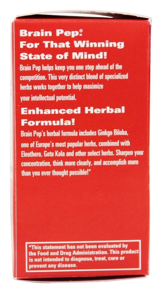 Natural Balance Brain Pep | Brain Function Supplement with Ginkgo Biloba, Kola Nut | Helps Support Improved Memory, Focus & Mental Clarity | 60 Capsules
