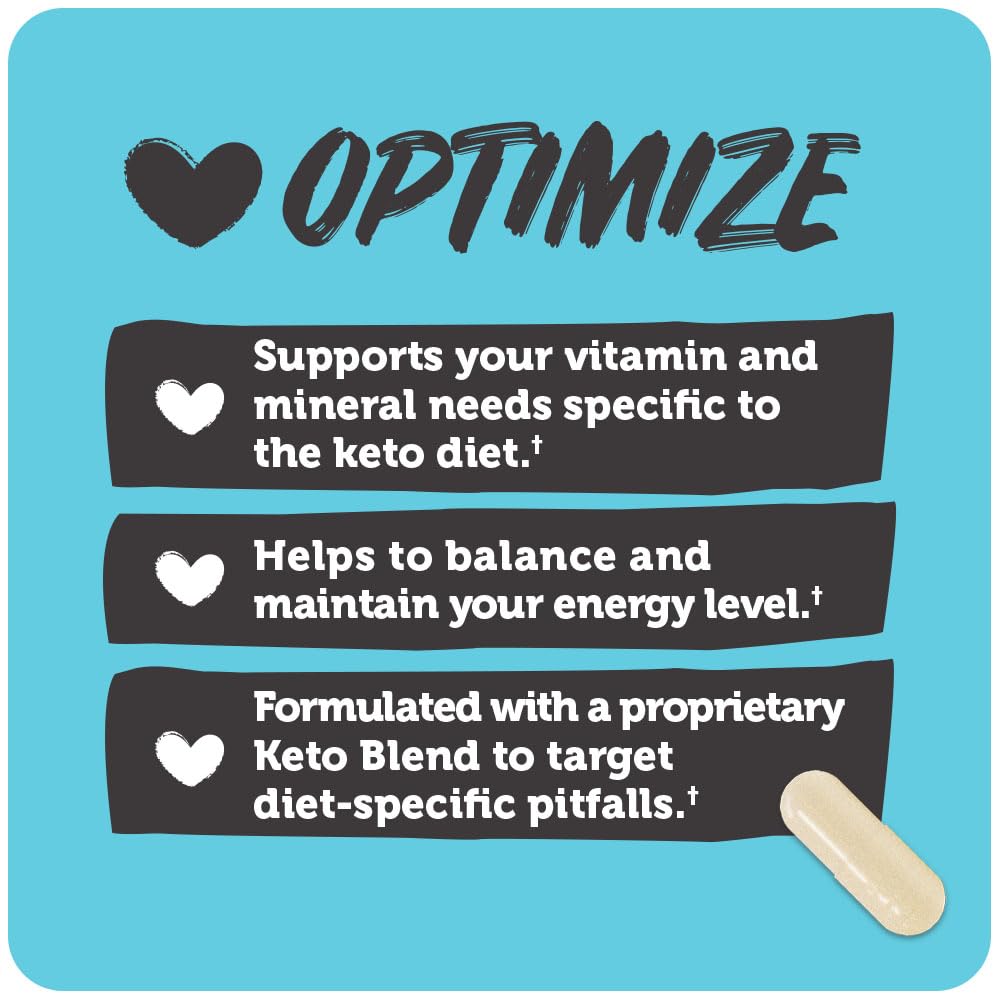 Vitamin Bounty Tune Your Keto Multivitamin – Keto-Specific Nutritional Support with Magnesium, Potassium, and MCT for Energy, Cramp Relief, and Nutrient Optimization, GLP-1 Support - 90 Capsules
