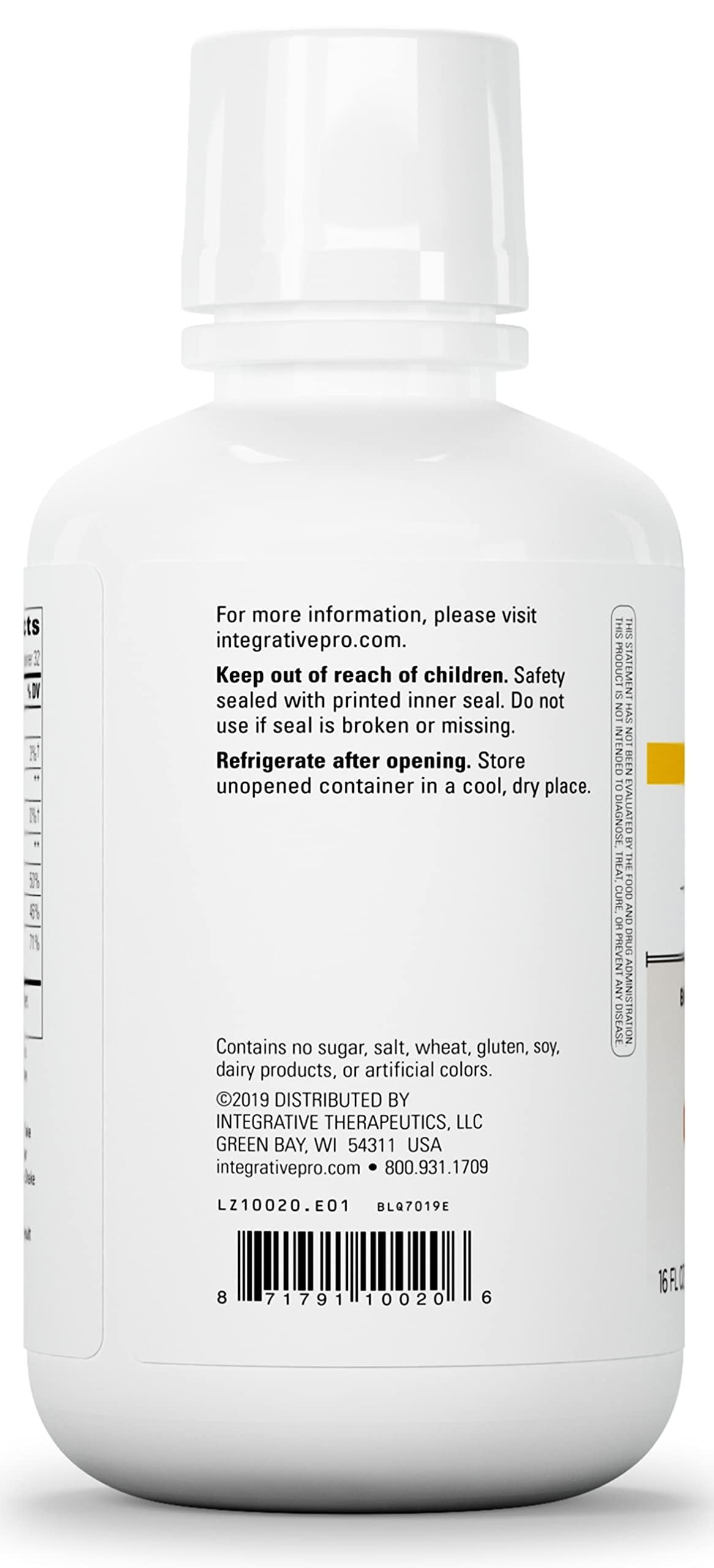 Integrative Therapeutics - Liquid Calcium Magnesium (2:1) - Bioavailable Mineral Forms - Orange Vanilla Flavored - 16 fl oz