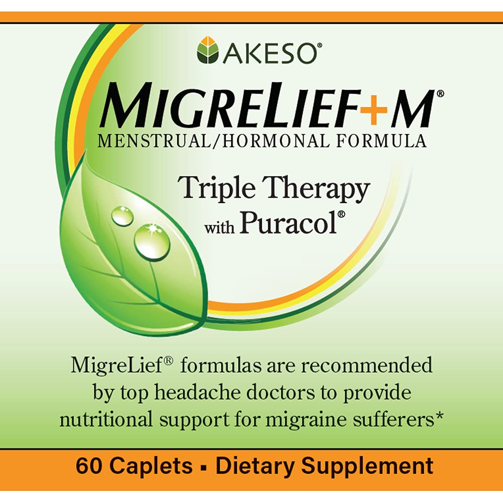 MigreLief+M – Advanced Nutritional Support Supplement for Women’s Neurological Health and Head Comfort – 60 Caplets (1-Month Supply)