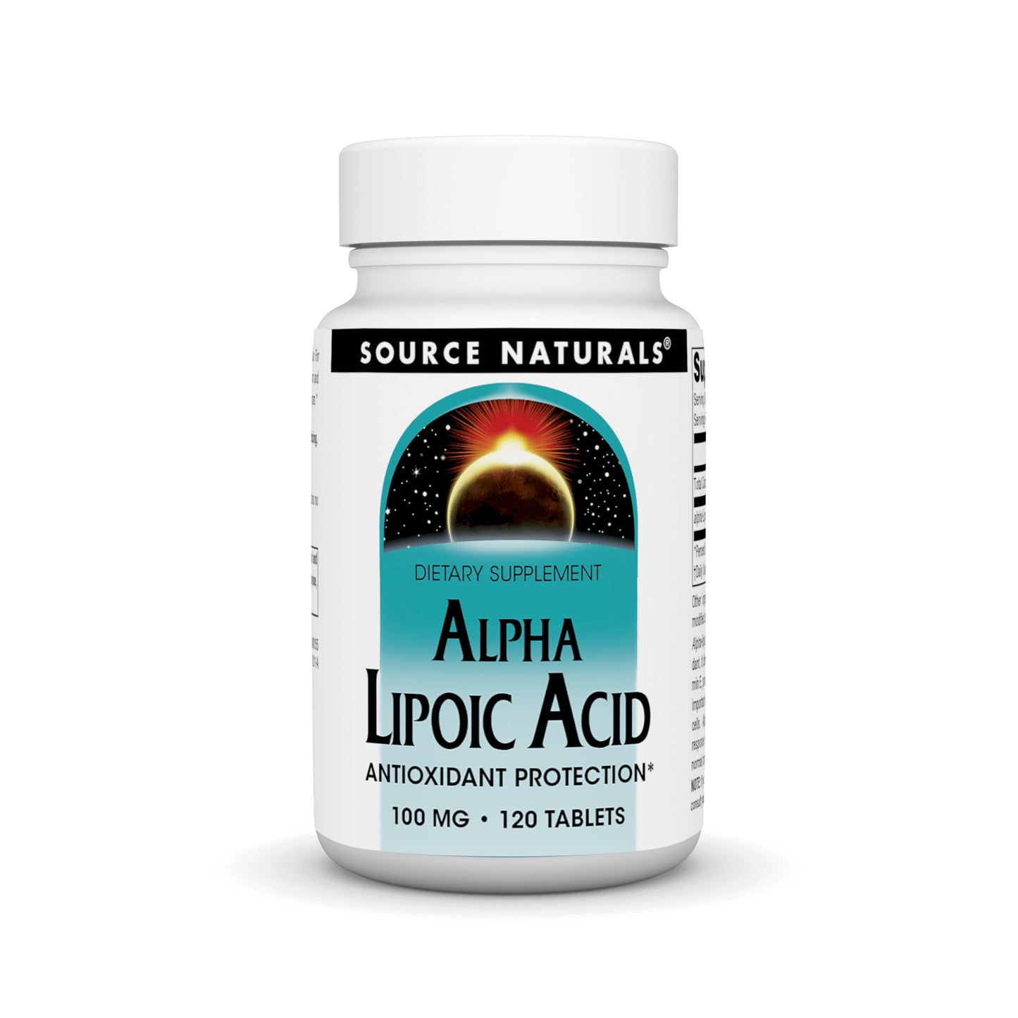 Source Naturals Alpha Lipoic Acid Supports Healthy Sugar Metabolism, Liver Function & Energy Generation* - 100 mg - 120 Tablets