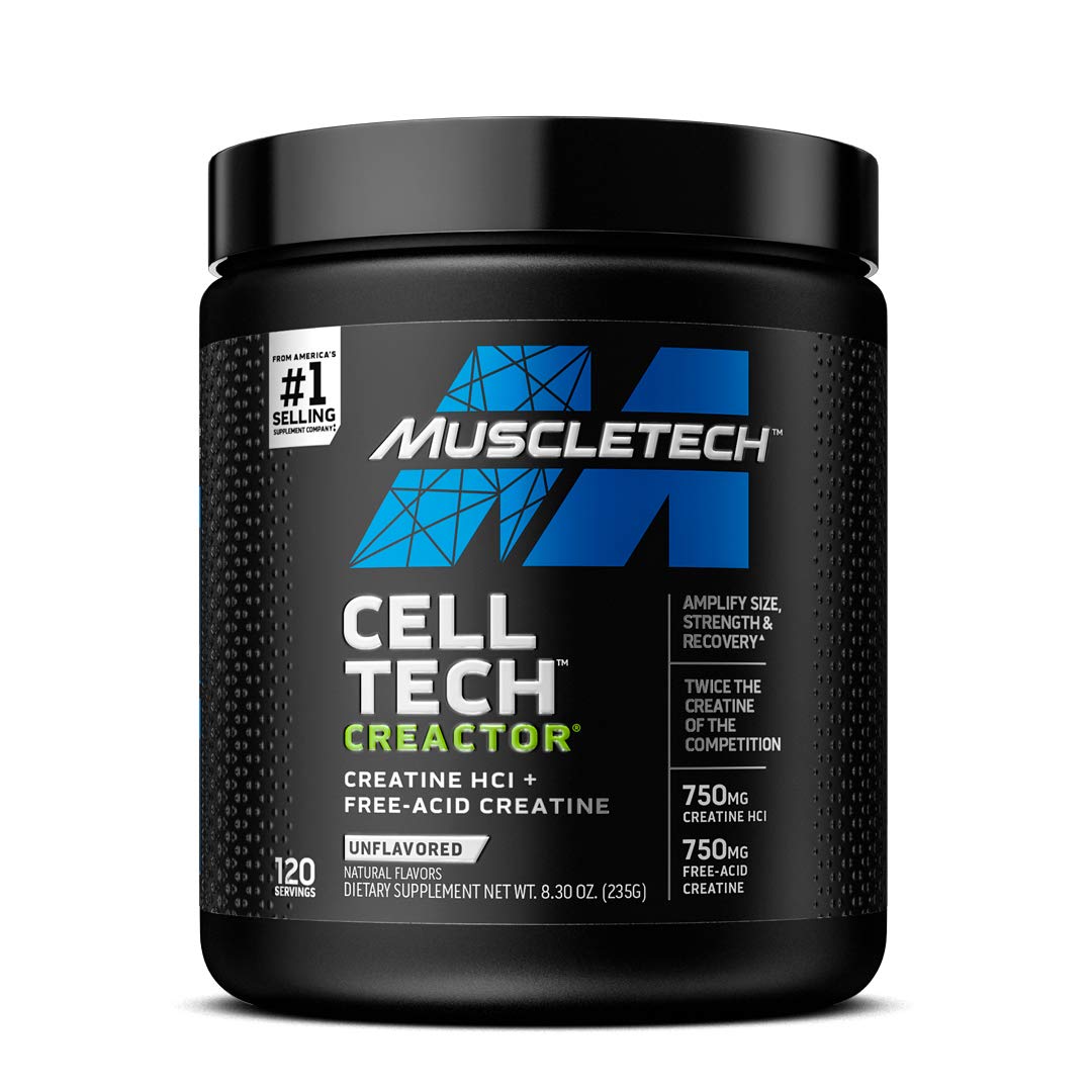 MuscleTech Whey Protein Powder Nitro-Tech | Isolate & Peptides & Cell-Tech Creactor Creatine HCl Powder | Post Workout Muscle Builder