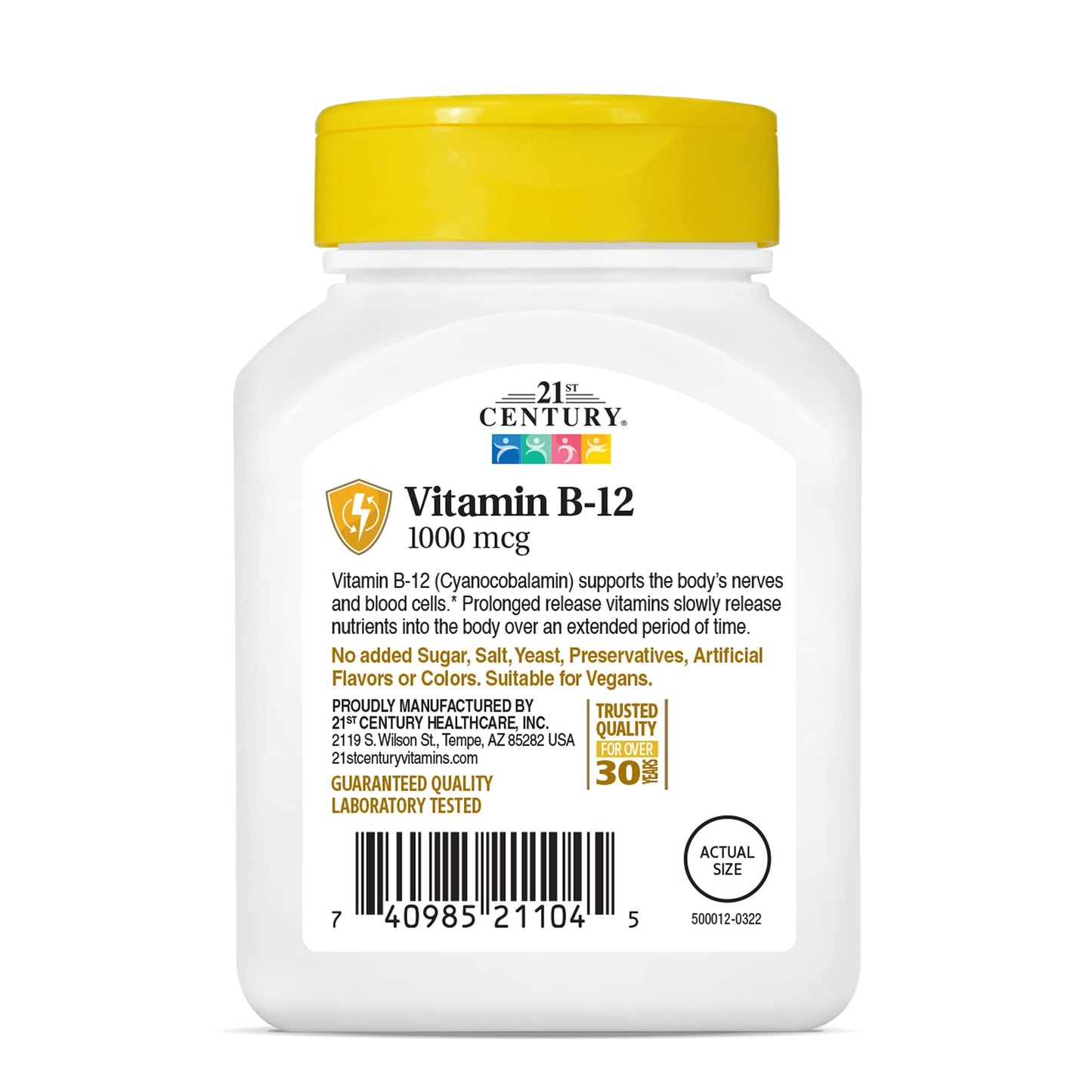 21st Century B 12 1000 mcg Prolonged Release Tablets, 110 Count (Pack of 2)