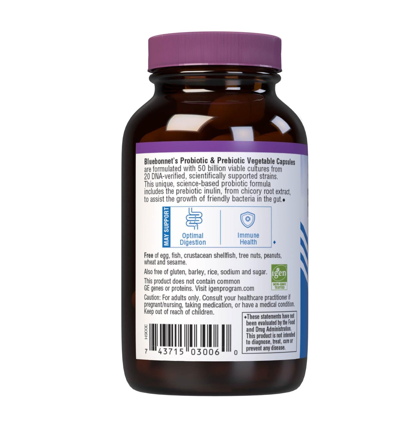 Bluebonnet Nutrition Advanced Choice Single Daily Probiotic 50 Billion (Cold Packaged), 30 Count
