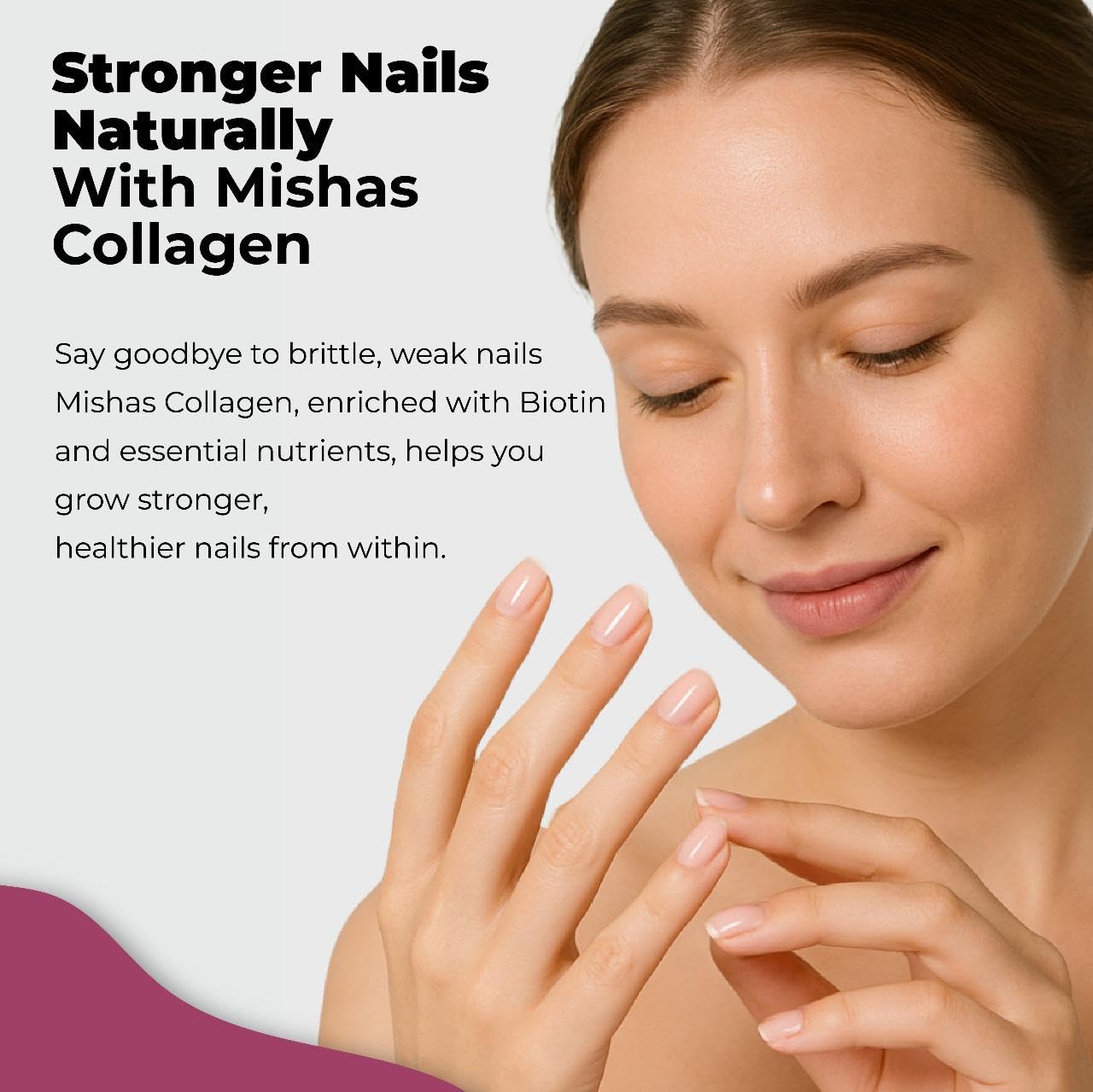 Mishas Nutraceuticals Multi Collagen Pills, Biotin, Keratin & Hyaluronic Acid, Hair Growth, Skin, Nails & DHT Blocking, Saw Palmetto, Vitamin E, Folic Acid, Pumpkin Seed, MSM - 60 Vegan Capsules