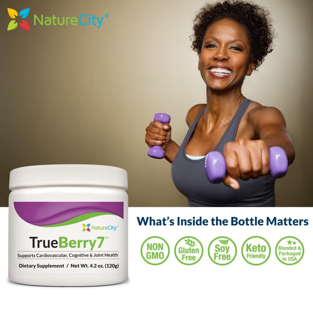 NatureCity True-Berry-7 Super Polyphenol Fruit Blend Drink Mix - Immune Support Supplement with Organic Elderberry Extract Antioxidants Supplement - 7 Scientifically Backed Ingredients (30 Servings)
