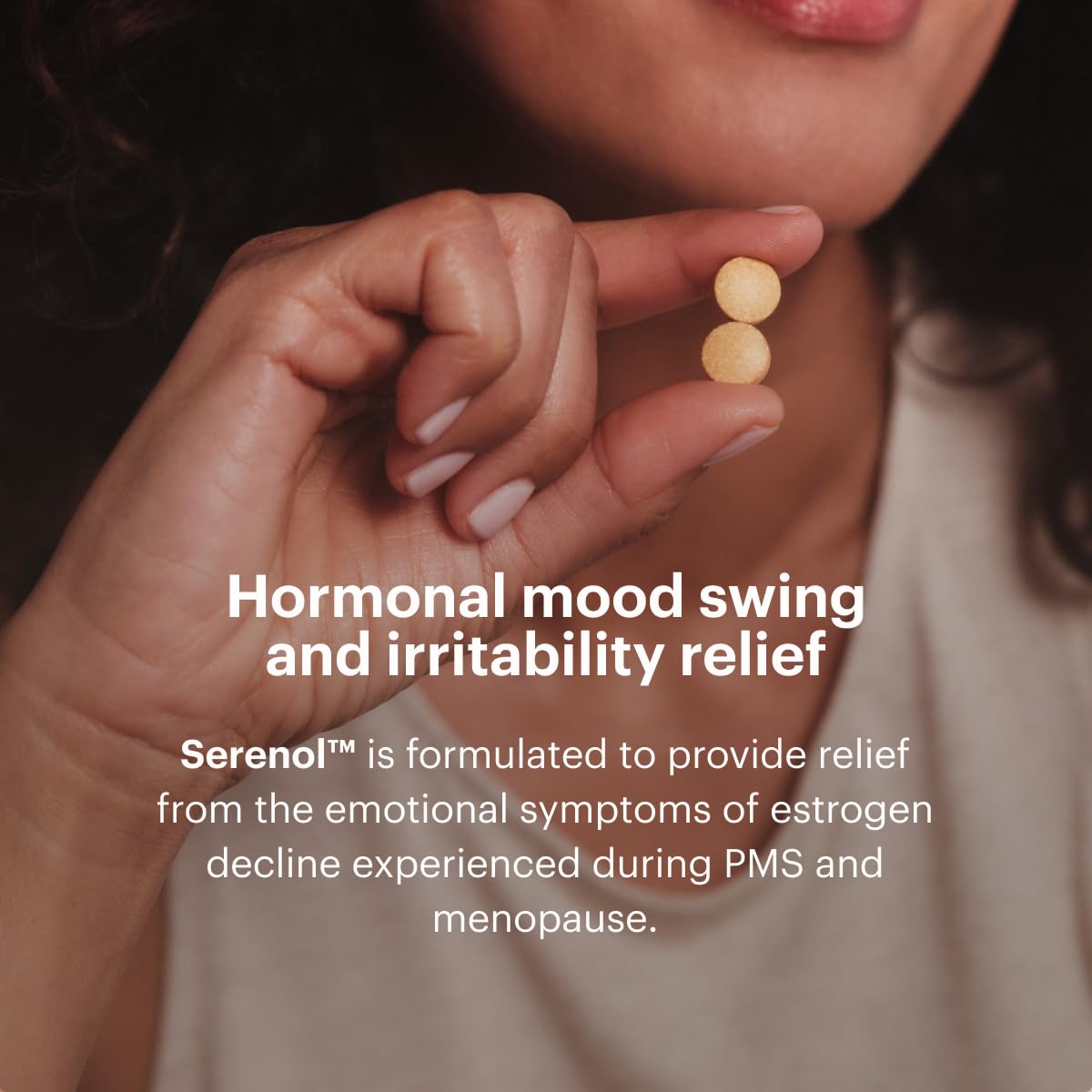 Bonafide Serenol Relief from Hormonal Mood Swings, Irritability, & PMS Bloating. — 3-Month Supply (180 Tablets)