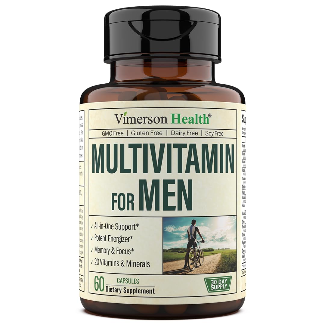 Multivitamin for Men - Daily Mens Multivitamins & Multiminerals with Vitamin D, Vitamin C, B12 Zinc & More. Essential Vitamins for Men for Energy, Focus, Stamina, Performance, Mens Health. 60 Capsules