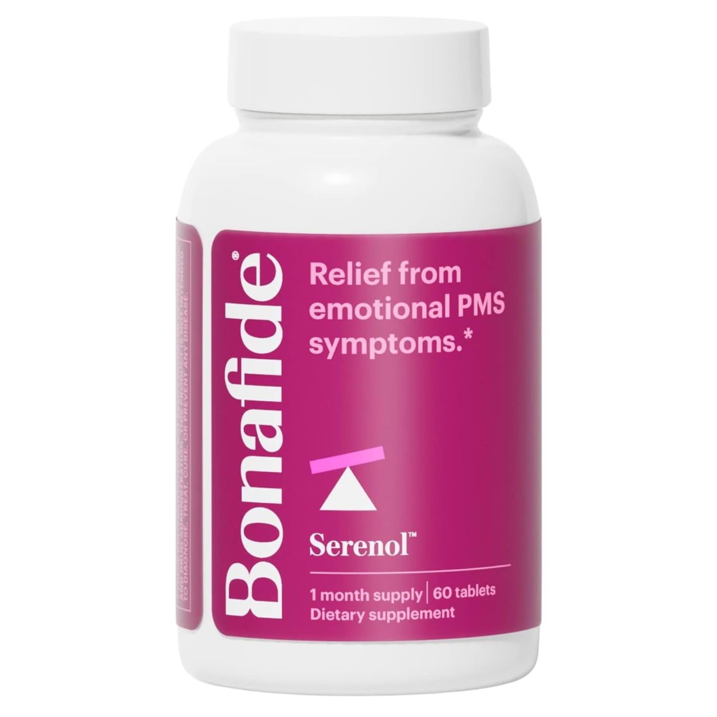 Bonafide Serenol PMS Relief – Hormone-Free, Drug-Free Relief from Mood Swings & Irritability Due to Hormonal Fluctuations – 30 Day Supply (60 Tablets)