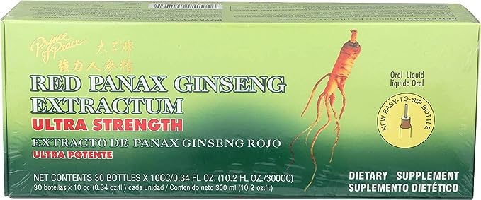 Prince Of Peace Red Panax Ginseng Extractum Ultra Strength, 0.34 Fl Oz (Pack of 30)