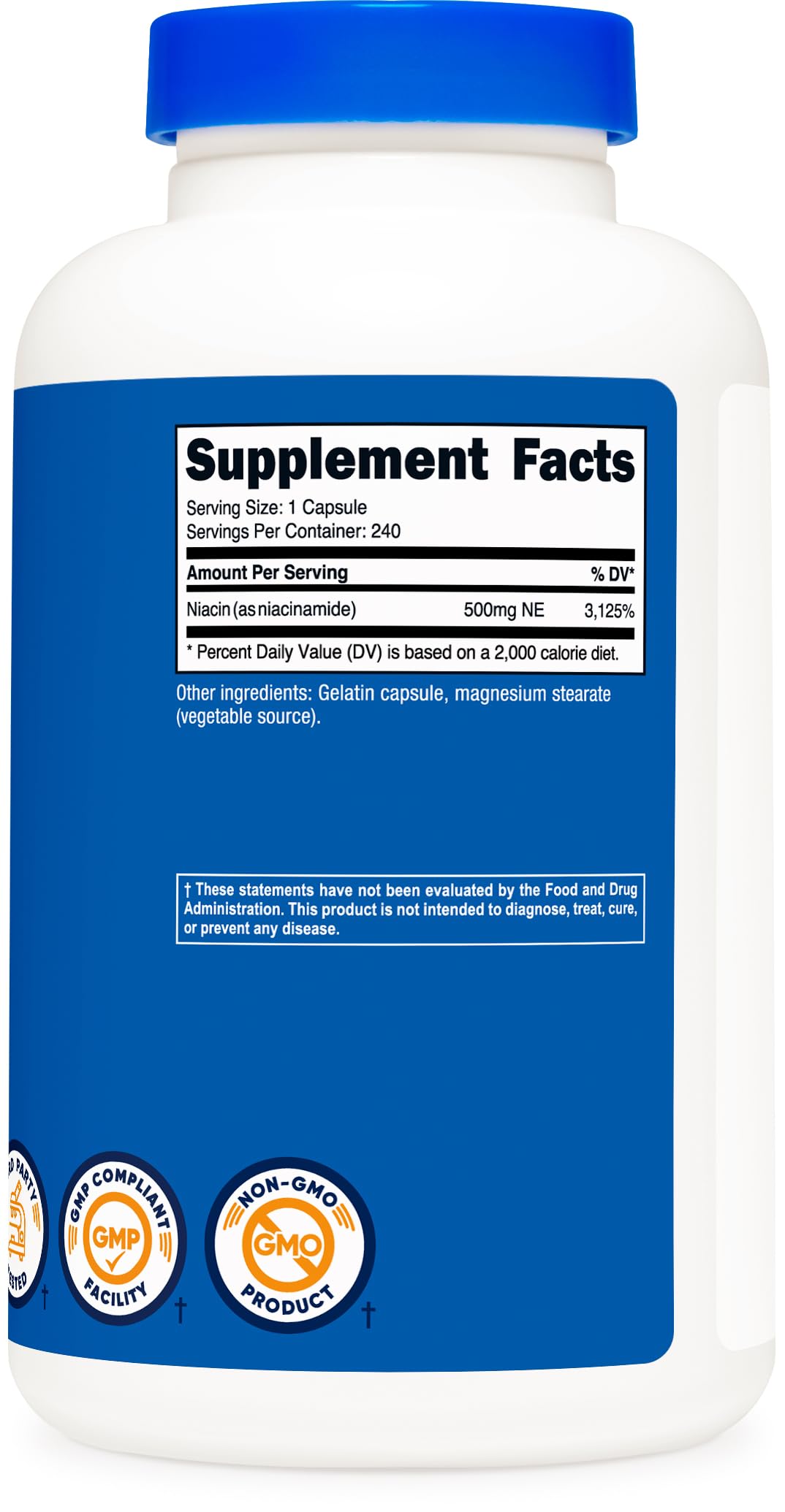 Nutricost Niacinamide (Vitamin B3) 500mg, 240 Capsules (2 Bottles)